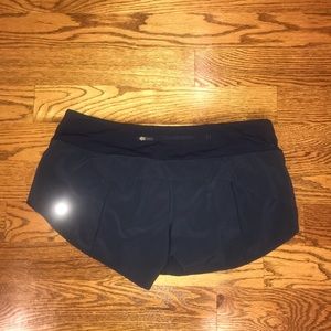 Navy Lululemon Speed Up Shorts
